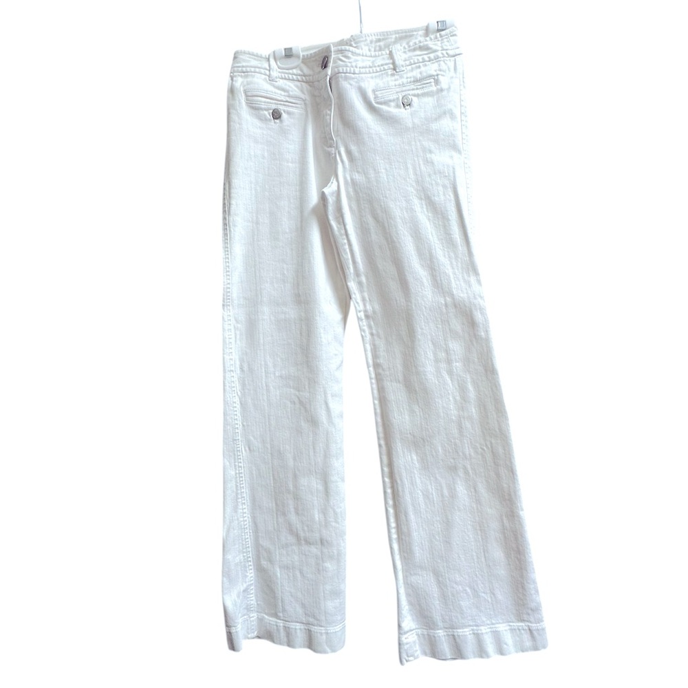 Vintage J Crew High Rise City Fit Full-Length Flare White  Jeans Size 4